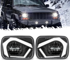 Partsam 2025 H6054 LED Headlights 7x6 5x7 Headlamp Hi/Low Sealed Beam Black picture