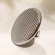 Vintage Hot Rod Knurled Brake/ Clutch Pedal Pad - Chrome Plated- 3