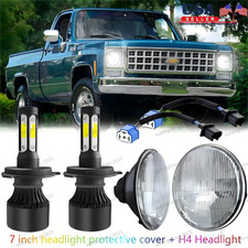 Fit 1975-1980 Chevy K10 K20 X7 Blazer 7 inch Round LED Headlight Hi-Lo Light picture