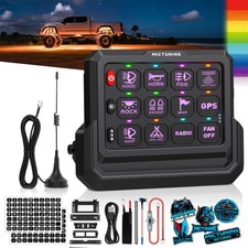 MICTUNING 328FT 12 Gang Wireless Switch Panel RGB LED Light Circuit Relay System picture