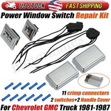 For 81-87 Chevy Gmc Truck Power Window Switch Kit Pigtail Connector Handle Cover picture