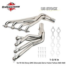 Pair Long Tube Headers for Chevy SIlverado GMC Sierra 2WD 4WD 4.8/5.3/6.0L 99-06 picture