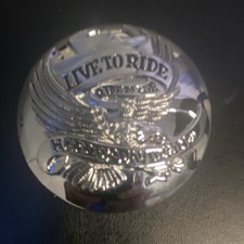 PRICE DROP Harley Davidson Domed Gas Cap Med. chrome Live to Ride Eagle 2.5” picture