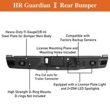 TEXTURED STEEL FRONT/REAR BUMPER W/LED LIGHTS FOR F-150 2018 2019 2020 FORD picture