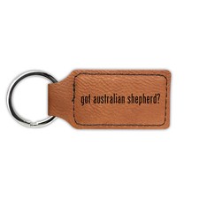 Got Australian Shepherd Keychain Leatherette - Laser Engraved - #2 aussie picture