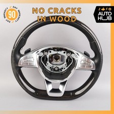14-17 Mercedes W217 S550 S600 Steering Wheel Flat Bottom Wood Black OEM picture