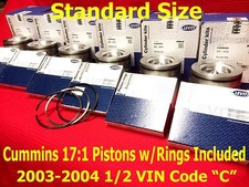 2003-2004.5 Dodge CUMMINS 5.9 L MAHLE PISTONS STANDARD w/Rings VIN C Matched Set picture