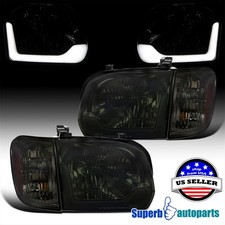 For 05-06 Toyota Tundra 05-07 Sequoia LED  strip Smoke Headlight w/ Corner light picture