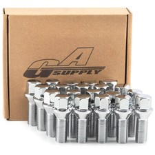 M14x1.5 Lug Bolts 28mm Shank, 17mm Hex Conical Seat Chrome, 20pcs picture