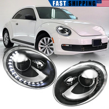 For 2013-2019 Volkswagen Beetle 2X Projector LED Headlights Headlamps Left+Right picture