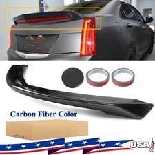 V Style Highkick Carbon Color Trunk Wing Spoiler For 2013-18 Cadillac ATS Sedan picture