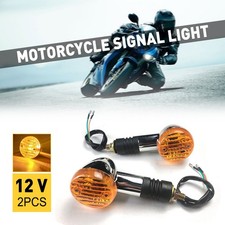 2× Chrome Amber Front Rear Turn Signal Blinker Indicator Light For Motorcycle picture