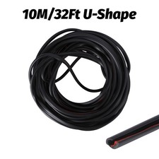 Black 32Ft U Shape Rubber Car Seal Door Edge Guard Molding Trim Protectors Strip picture