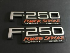 2 NEW (PAIR) SET CUSTOM 94-98 F250 POWERSTROKE TURBO DIESEL FENDER BADGES picture