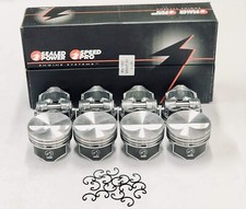 SPEED PRO Hypereutectic Coated Flat Top 2vr Pistons Set/8 Chevy 350 9.7:1 +.030 picture