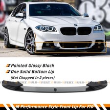 For 11-16 BMW F10 5 Series M Sport Bumper Gloss Black Front Lip Spoiler Splitter picture
