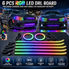 6Pcs RGB LED DRL Board Headlight Halo Retrofit Kit For Dodge Charger 2015-2021 picture