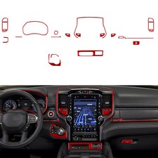 19Pcs Red Carbon Fiber Full Kits Interior Trim For RAM 1500 2500 3500 2019-2024 picture