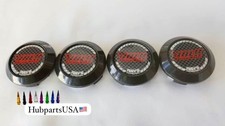 64mm Rays Volk Black and Red Wheel Center Caps 4 set picture