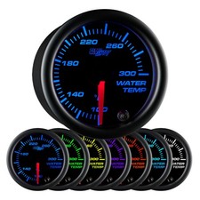 GlowShift Water Coolant Temp Gauge Kit w/ Sensor Sending Unit, Black 7 Color picture