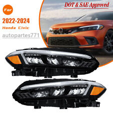 Fits 2022 2023 2024 Honda Civic Sport Touring All LED Headlight Left + Right 2pc picture
