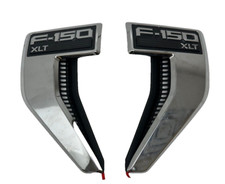 OEM 2021 2022 2023 Ford F-150 XLT Fender Emblem Pair LH & RH Chrome picture
