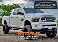 Paintable Black Big Horn Grille For 10-19 Dodge Ram 2500 3500 Replacement W/ RAM picture