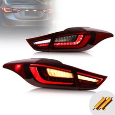 2* VLAND Red LED Tail Lights For 2011-2016 Hyundai Elantra Sequential Rear Lamps picture