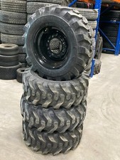4 New 12 16.5 Skid Steer Tires Mounted BLACK 8 Hole Rims MRL R4 Prem 24/32 picture