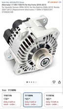 11189 110A Alternator Kia Forte Optima Rondo Hyundai Sonata 2006-2013 picture