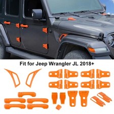 37pc Orange Exterior Door Handle/Hinge Cover Trims Kit For Jeep Wrangler JL 18+ picture