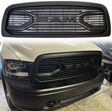 Front Grille For 2009 2010 2011 2012 Dodge Ram 1500 Grill W/Letters Matte Black picture