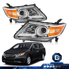 Driveforge For 2011-2017 Honda Odyssey Halogen Chrome Amber Headlights Pair L+R picture