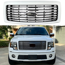 Chrome Oxford White Grille For 2009-2014 Ford F150 F-150 Lariat Harley-Davidson picture
