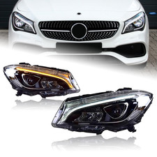 For 2014-2019 Mercedes Benz CLA LED DRL Headlights HeadLamp Assembly Set 1 Pair picture