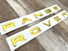 Set of 2 pcs GENUINE RANGE ROVER  letters emblem logo GOLD  back front OEM picture