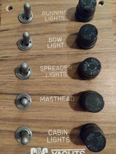 C&C YACHTS ORIGINAL SWITCH/FUSE PANEL, OFF 25 SAILBOAT picture