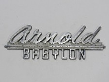 VTG Arnold Chevrolet Babylon New York Metal Dealer Badge Emblem Tag Dealer NY picture