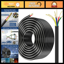 50FT 14 Gauge 7 Way Trailer Wiring Harness - Durable 7 Pin Cable for Towing picture