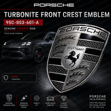 Genuine Porsche Porsche Exclusive Turbonite Front Crest Emblem 95C-853-601-A picture