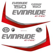 Evinrude 150 hp ETEC 2014 outboard engine decals set White Cowl picture