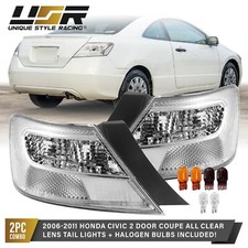 CLEAR Lens Tail Light L+R Pair For 06-11 Honda Civic 2 Door Coupe 2D FG1 8th Gen picture