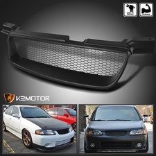 Fits 2000-2003 Sentra Black Mesh Front Bumper Upper Hood Grille Grill 00 01 02 picture