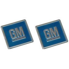 Embossed Metal Door Jamb Adhesive Decal Badge Foil Sticker Blue 1969-72 GM 2pc picture