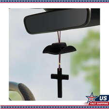 Western Cowgirl Style Felt Car Charm CrossColor: Black picture