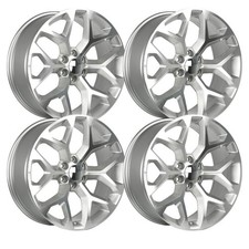 (Set-4) Strada Replica Snowflake 20x9 6X139.7 24MM Silver Machined wheels rims picture