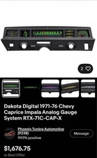 Dakota Digital 1971-76 Chevy Caprice Impala Analog Gauge System RTX-71C-CAP-X picture