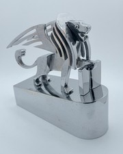 Vintage Art Deco Winged Lion Mascot Ornament Heavy Metal 9.5 Lbs Machine Age picture