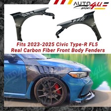 Fits 2023-25 Honda Civic Type-R FL5 Real Carbon Fiber Set Wide Body Fender Panel picture