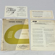 Cushman Scotsman Motor Vehicle Owners Manual & Supplemental Literature picture